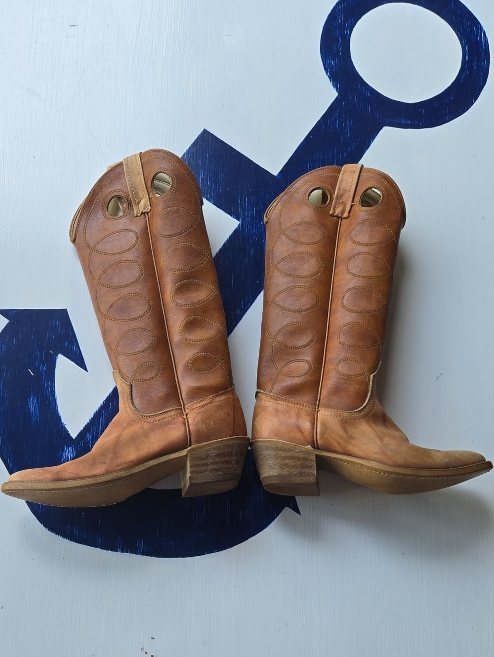 Acme Vintage Camel Tan Western Boot Size Women's 6A - Picture 3 of 16